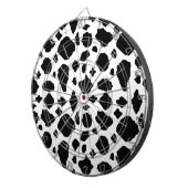 Zwart-wit koeienprintpatroon boerderij dartbord (Voorkant Rechts)