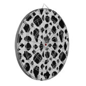 Zwart-wit koeienprintpatroon boerderij dartbord (Voorkant Links)