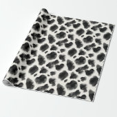 Zwart-wit koeienprintpatroon cadeaupapier (Uitgerold)