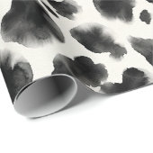 Zwart-wit koeienprintpatroon cadeaupapier (Rol Hoek)
