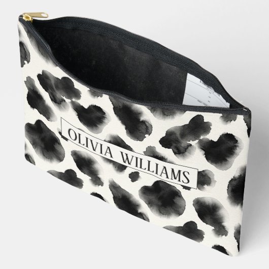 Zwart-wit koeienprintpatroon etui (Open)