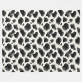 Zwart-wit koeienprintpatroon fleece deken (Voorkant (Horizontaal))