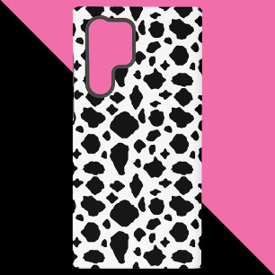 Zwart-wit koeienprintpatroon stippen samsung galaxy hoesje