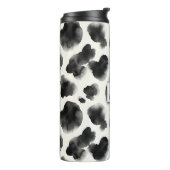 Zwart-wit koeienprintpatroon thermosbeker (Gedraaid links)