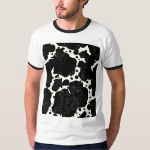 Zwart-wit koeienprintpatroon   Trendy dier  T-shirt