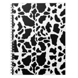 Zwart-wit koeienvlekken dierprintpatroon notitieboek