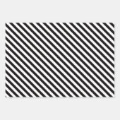 Zwart-wit koel gestreept inpakpapier vel (Voorkant 3)