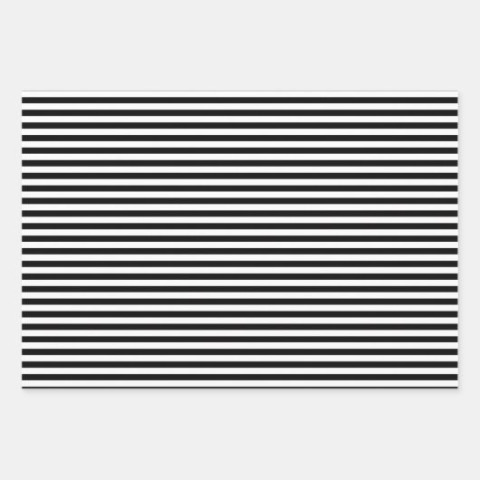 Zwart-wit koel gestreept inpakpapier vel (Voorkant 2)