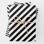 Zwart-wit koel gestreept inpakpapier vel (In situ)