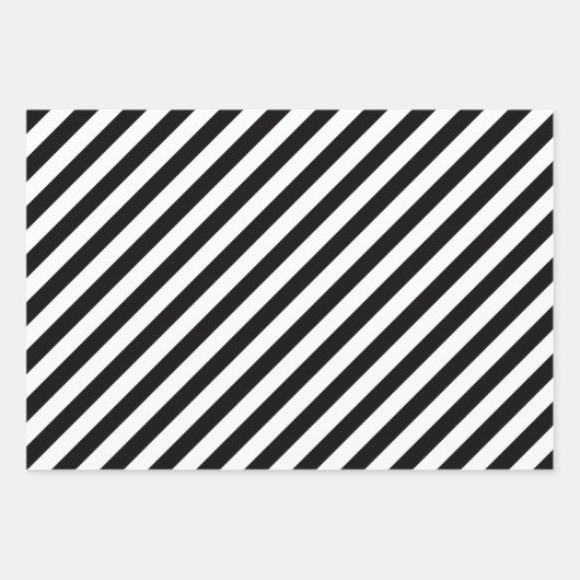 Zwart-wit koel gestreept inpakpapier vel (Voorkant)