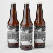 Zwart-wit, koel, unieke natuur en meer bier etiket (Flessen)