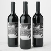 Zwart-wit, koel, unieke natuur en meer wijn etiket (Flessen)