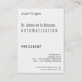 Zwart, wit, koel visitekaartje