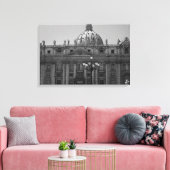 Zwart Wit Koepel van St Peters Rome Verpakt Canvas (Insitu (Woonkamer))