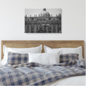 Zwart Wit Koepel van St Peters Rome Verpakt Canvas (Insitu (Slaapkamer))
