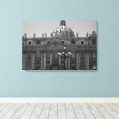 Zwart Wit Koepel van St Peters Rome Verpakt Canvas (Insitu (Houten vloer))