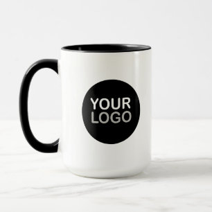Zwart-wit koffiekopje met bedrijfslogo mok