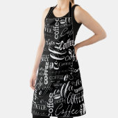 Zwart-wit Koffieontwerp voor Typografie Schort (Insitu)