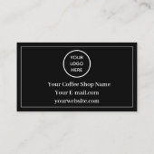 Zwart Wit Koffiewinkel Logo Business Beloning Punc Klantenkaartje (Achterkant)