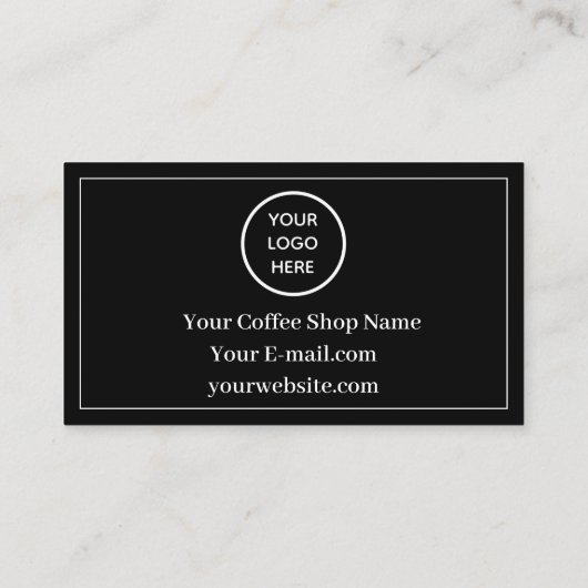Zwart Wit Koffiewinkel Logo Business Beloning Punc Klantenkaartje (Achterkant)