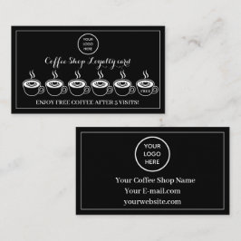 Zwart Wit Koffiewinkel Logo Business Beloning Punc Klantenkaartje