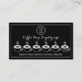 Zwart Wit Koffiewinkel Logo Business Beloning Punc Klantenkaartje (Voorkant)