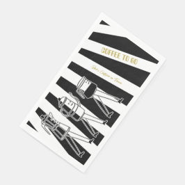 Zwart-wit koffiezetapparaten Gestreepte koffie Servet