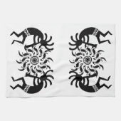 Zwart-wit Kokopelli Zuidwest Tribal Sun Theedoek (Horizontaal)