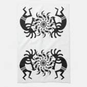 Zwart-wit Kokopelli Zuidwest Tribal Sun Theedoek (Verticaal)