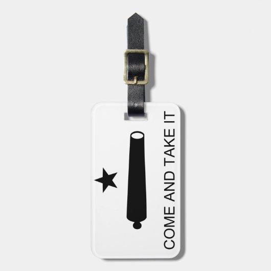 Zwart-wit "Kom en neem het mee"-Bagagelabel Bagagelabel (Voorkant verticaal)