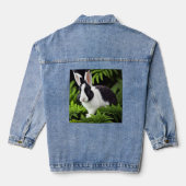 Zwart-Wit Konijn Denim Jacket (Achterkant)
