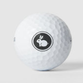 Zwart-wit konijn golfballen (Voorkant)
