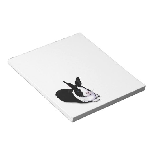 Zwart-wit konijn notitieblok (Schuin)