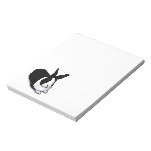 Zwart-wit konijn notitieblok (Linkerzijde)