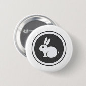 Zwart-wit konijn ronde button 5,7 cm (Voorkant /achterkant)