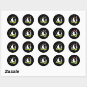 zwart-wit konijn ronde sticker (Vel)