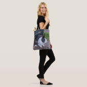 Zwart-wit konijnCanvas tas (Op model)