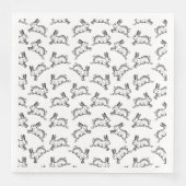Zwart-wit konijnen servet (Voorkant)