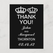 Zwart wit koninklijk paar bedankt briefkaart (Voorkant)