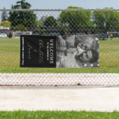 Zwart-wit koppel foto Buiten Huwelijks Welkom Spandoek (Insitu)