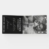 Zwart-wit koppel foto Buiten Huwelijks Welkom Spandoek (Horizontaal)