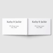 Zwart wit koppel naam adres stad staat eenvoudig  gastenboek (Volledig)