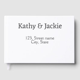 Zwart wit koppel naam adres stad staat eenvoudig  gastenboek