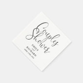 Zwart-wit koppels bruids bruiloft douche servet (Hoek)