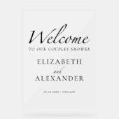 Zwart-wit koppels Douche Acryl Welkomstbord Bord (Voorkant)