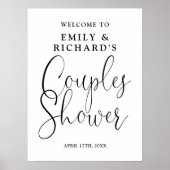 Zwart-wit koppels Douche Welkomstbord Poster (Voorkant)