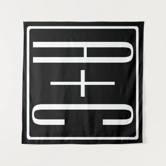 Zwart & Wit | Koppels Initialen Wandkleed (Voorkant (horizontaal))