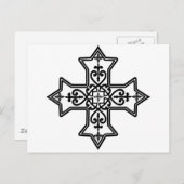 Zwart-wit, koptisch kruis briefkaart (Voorkant / Achterkant)