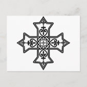 Zwart-wit, koptisch kruis briefkaart (Voorkant)