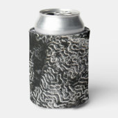 Zwart-wit koraal I Abstracte Natuur Foto Blikjeskoeler (Blikje Voorkant)